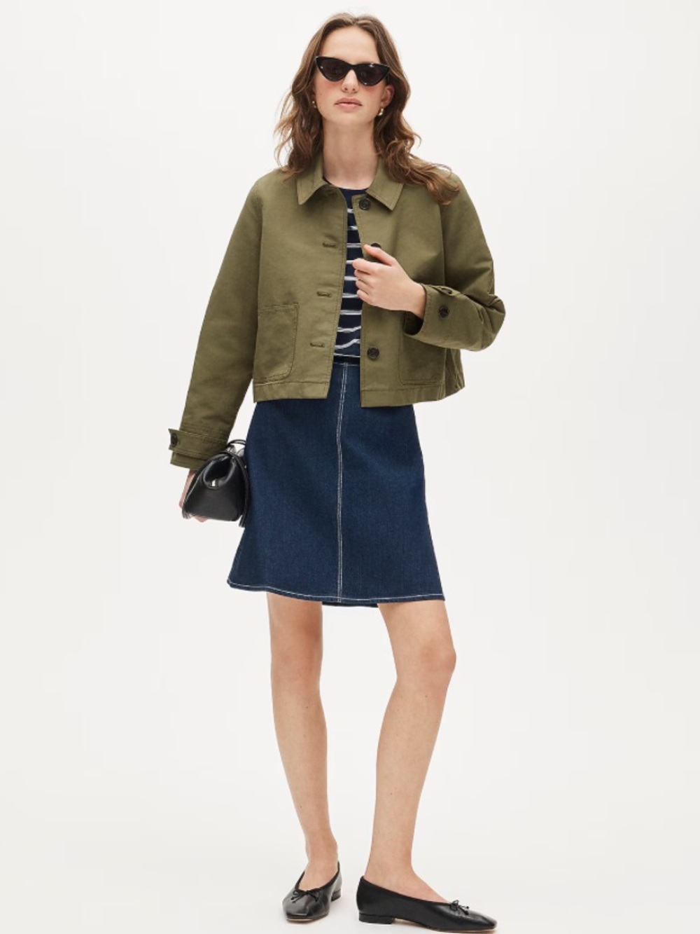 J. Crew Cropped Barn Jacket™ in chino - Desert Olive